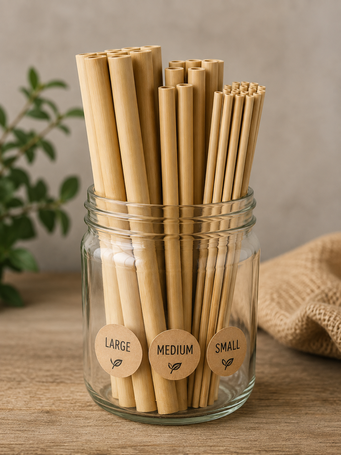 Bamboo drinking straws