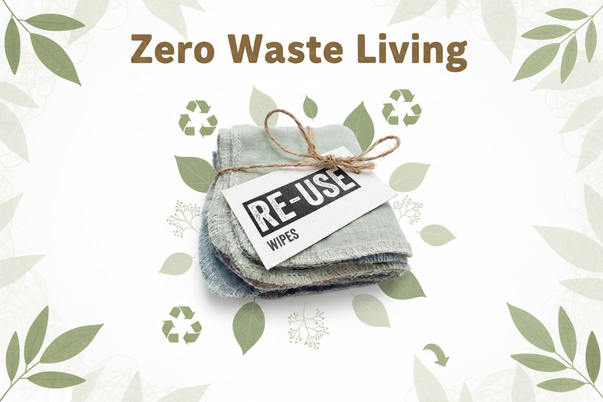 12 pure cotton reusable wipes